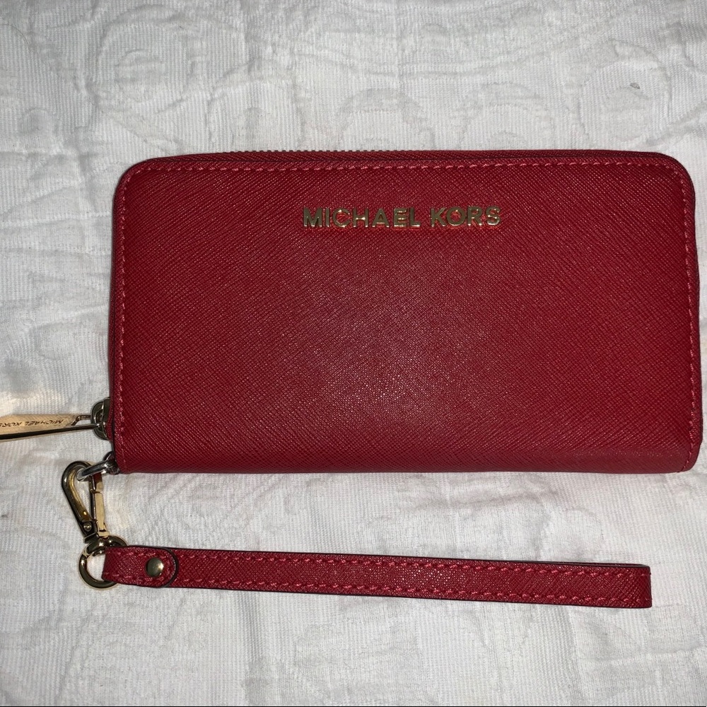 Red Michael Kors Wristlet